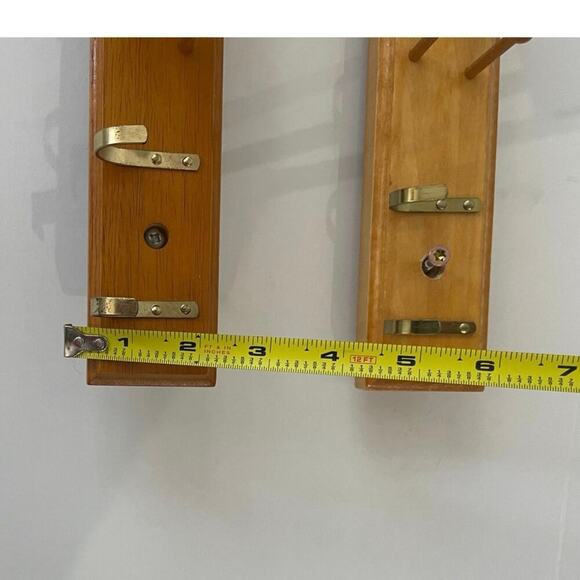 1980 VTG TIES RACK WOODEN OAK WOOD HOLD TIES AND BELTS Set Of 2 VERSATILE - Picture 9 of 14